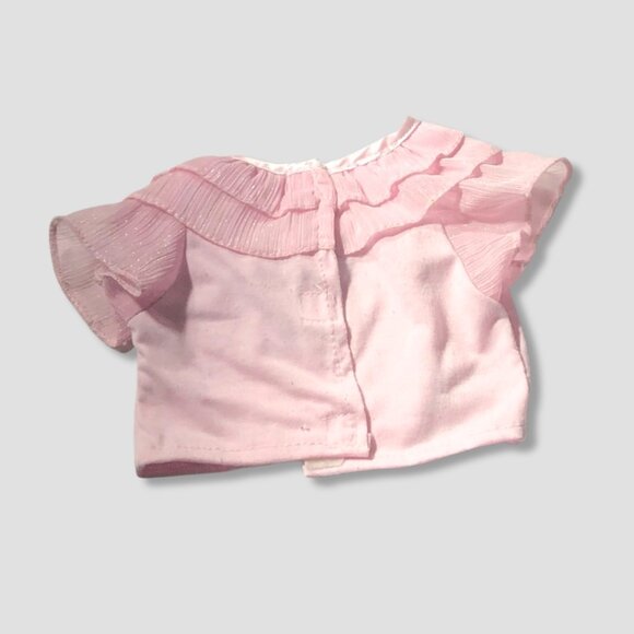 Build-A-Bear Set Ruffle Sleeve Top Sequin Embellishment Bedazzled Jeans Pink OS - Picture 2 of 6